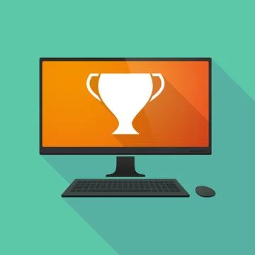 Personal computer with a cup Stock Illustration