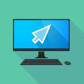 Personal computer with a cursor Stock Illustration