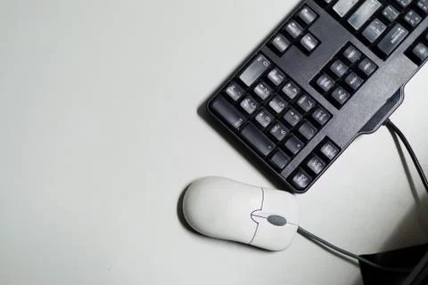 Personal Computer on desk with high-angle shooting Stock Photos