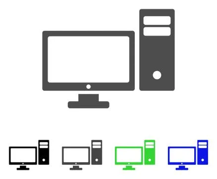 Personal Computer Flat Icon Illustrazione stock