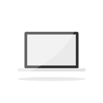 Personal computer in flat style. Desktop pc vector illustration on isolated b Stock Illustration