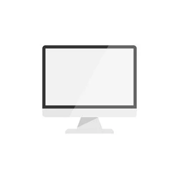 Personal computer in flat style. Desktop pc vector illustration on isolated b Stock Illustration
