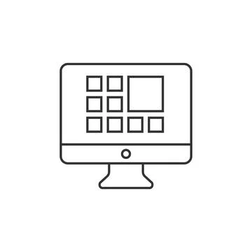 Personal computer in flat style. Desktop pc vector illustration on isolated b Illustrazione stock