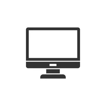 Personal computer in flat style. Desktop pc vector illustration on isolated b Illustrazione stock