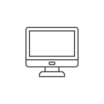Personal computer in flat style. Desktop pc vector illustration on isolated b Stock Illustration