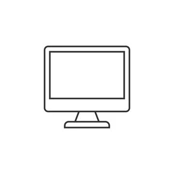 Personal computer in flat style. Desktop pc vector illustration on isolated b Stock Illustration
