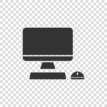 Personal computer in flat style. Desktop pc vector illustration on isolated b 스톡 일러스트