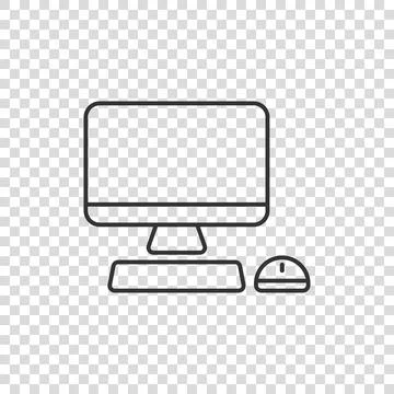 Personal computer in flat style. Desktop pc vector illustration on isolated b Illustrazione stock