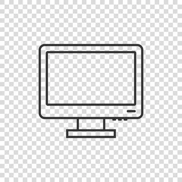Personal computer in flat style. Desktop pc vector illustration on isolated b Stock Illustration