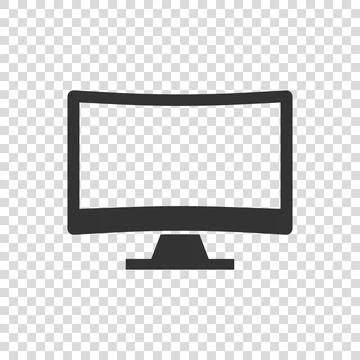 Personal computer in flat style. Desktop pc vector illustration on isolated b Stock Illustration