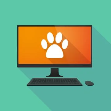 Personal computer with a footprint Stock Illustration