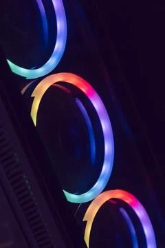 Personal computer hardware lights Stock Photos