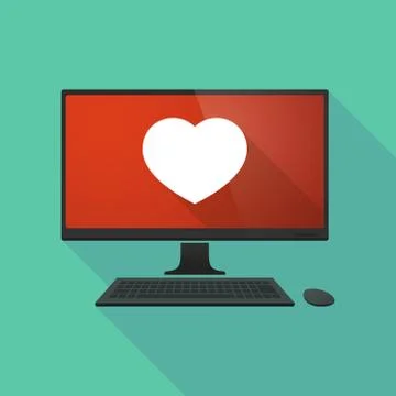 Personal computer with a heart Stock Illustration