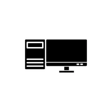 Personal computer, icon set. Design vector illustration Ilustração Stock