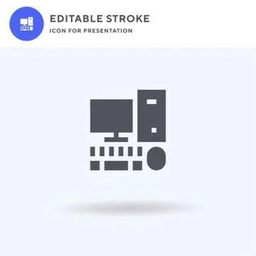 Personal Computer icon vector, filled flat sign, solid pictogram isolated on  Stock Illustration