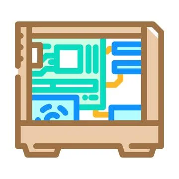Personal computer industry 3 color icon vector illustration Stock-Illustration