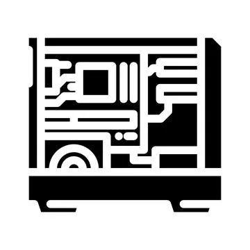 Personal computer industry 3 glyph icon vector illustration Illustrazione stock