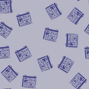 Personal computer industry 3 glyph vector seamless pattern Illustrazione stock