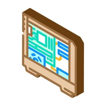 Personal computer industry 3 isometric icon vector illustration 스톡 일러스트