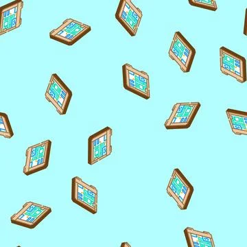 Personal computer industry 3 isometric icon seamless pattern Stock-Illustration