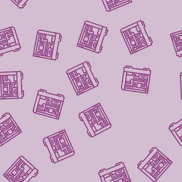 Personal computer industry 3 line vector seamless pattern イラスト素材