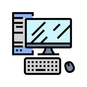 Personal computer industry color icon vector illustration Stock-Illustration