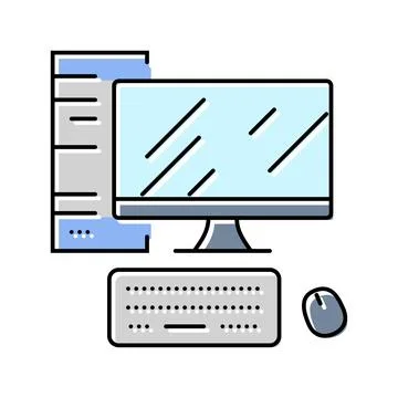 Personal computer industry color icon vector illustration 库存插图