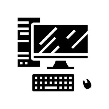 Personal computer industry glyph icon vector illustration Stock-Illustration