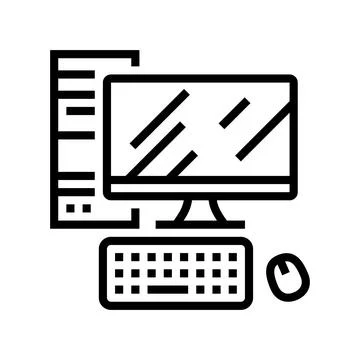 Personal computer industry line icon vector illustration Illustrazione stock