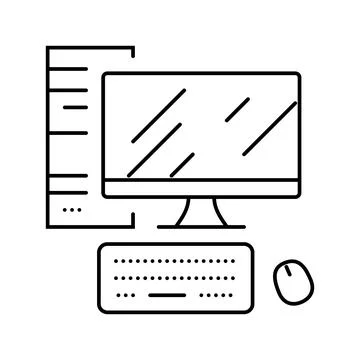 Personal computer industry line icon vector illustration Stock-Illustration