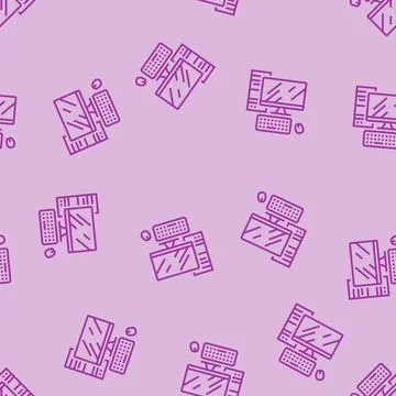 Personal computer industry line seamless pattern イラスト素材