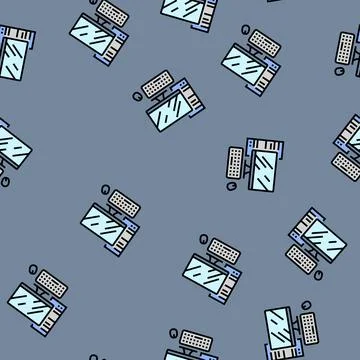 Personal computer industry vector seamless pattern イラスト素材