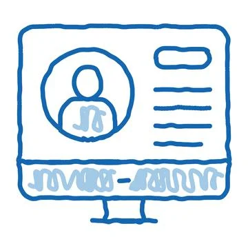 Personal computer information about person doodle icon hand drawn illustratio Stock Illustration