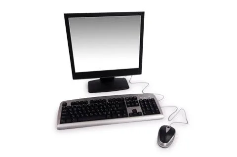 Personal computer isolated on the white background Stock Photos