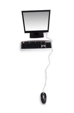 Personal computer isolated on the white background Stock Photos