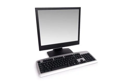 Personal computer isolated on the white background Stock Photos