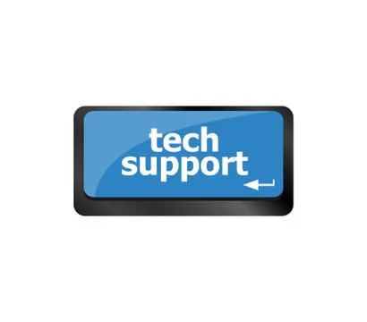 Personal computer keyboard with key tech support イラスト素材
