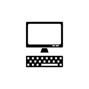 Personal computer, line icon. Design vector illustration Ilustração Stock