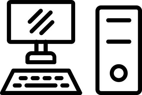 Personal Computer Line Icon Design Stock Illustration