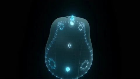 Personal Computer Mouse Hud Hologram 4k Stock Footage 146076224