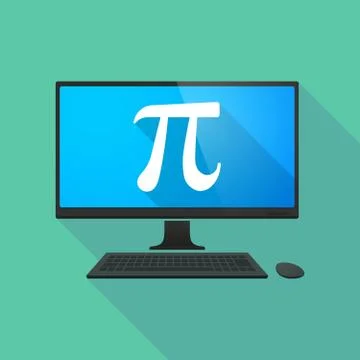 Personal computer with the number pi symbol イラスト素材