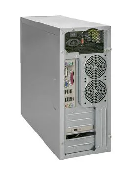 Personal computer old fashioned rear side of a personal computer isolated ... Stock Photos