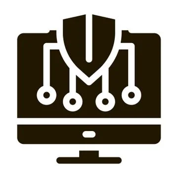 Personal Computer Protection Icon Vector Glyph Illustration Stock Illustration
