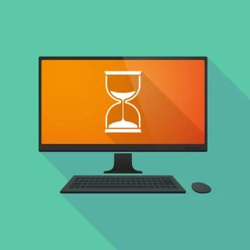 Personal computer with a sand clock Stockillustratie
