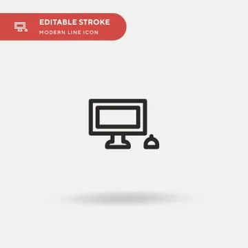 Personal Computer Simple vector icon. Illustration symbol design template for 스톡 일러스트