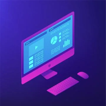 Personal computer software. Isometric vector 3d illustration. イラスト素材