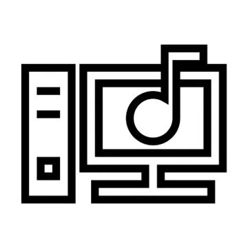 Personal Computer Sound Settings Icon Stock Illustration