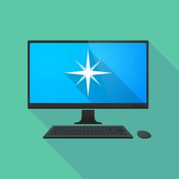 Personal computer with a star Stock Illustration