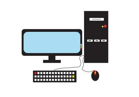 Personal computer vertor icon , Desktop computer logo Illustrazione stock