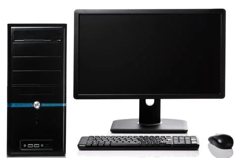Personal computer on white background Stock Photos